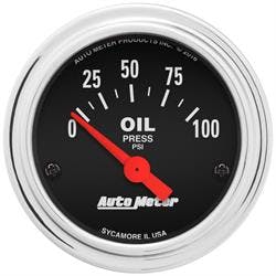 AutoMeter 2522 Traditional Chrome Air-Core Oil Press. Gauge
