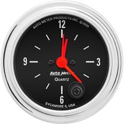 AutoMeter 2585 Traditional Chrome Quartz Clock Gauge, 2-1/16 Inch