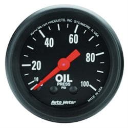 AutoMeter 2604 Z-Series Mechanical Oil Press. Gauge,100PSI,2-1/16