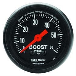 AutoMeter 2617 Z-Series Mechanical Boost Gauge,60 PSI,2-1/16 Inch