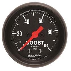 AutoMeter 2618 Z-Series Mechanical Boost Gauge, 100 PSI, 2-1/16