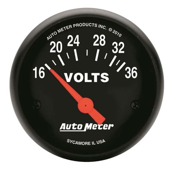 AutoMeter 2651 Z-Series Air-Core Voltmeter Gauge, 2-1/16 Inch