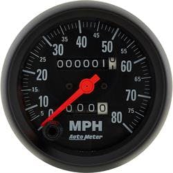 AutoMeter 2690 Z-Series Mechanical Speedometer, 80 MPH,3-3/8 Inch