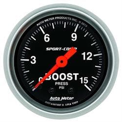 AutoMeter 3302 Sport-Comp Mechanical Boost Gauge, 15 PSI, 2-1/16