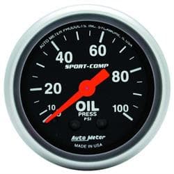 AutoMeter 3321 Sport-Comp Mechanical Oil Press. Gauge, 100 PSI