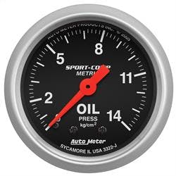 AutoMeter 3322 Sport-Comp Mechanical Oil Press. Gauge, 200 PSI