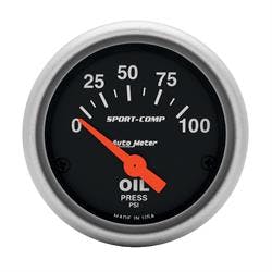 AutoMeter 3323 Sport-Comp Mechanical Oil Press. Gauge, 150 PSI