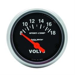AutoMeter 3391 Sport-Comp Air-Core Voltmeter Gauge, 2-1/16 Inch