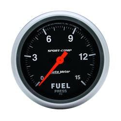 AutoMeter 3561 Fuel Pressure Gauge, 2 5/8 Inch, 15PSI,