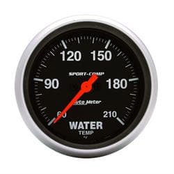 AutoMeter 3569 Water Temp Gauge, 2 5/8 Inch, 60-210 Deg., SC