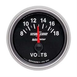 AutoMeter 3692 Sport-Comp II Air-Core Voltmeter Gauge,2-1/16 Inch