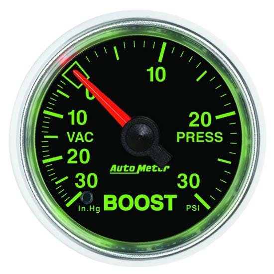 AutoMeter 3803 GS Mechanical Boost/Vacuum Gauge, 2-1/16 Inch