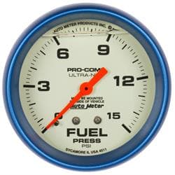 AutoMeter 4211 Ultra-Nite Mechanical Fuel Press. Gauge, 2-5/8