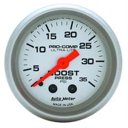 AutoMeter 4304 Ultra-Lite Mechanical Boost Gauge, 35 PSI, 2-1/16