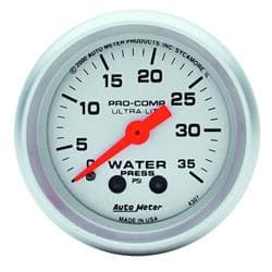 AutoMeter 4307 Ultra-Lite Mech Water Press. Gauge,35 PSI,2-1/16