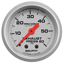 AutoMeter 4324 Ultra-Lite Mech Water Press. Gauge,60 PSI,2-1/16