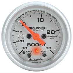 AutoMeter 4377 Vac/Boost, 2 1/16 Inch W/Peak And Warn, Ultra-Lite