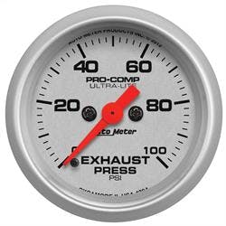 AutoMeter 4394 Exhaust Pressure Gauge, 2 1/16 Inch, 100PSI
