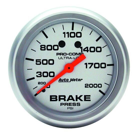 AutoMeter 4426 Ultra-Lite Mechanical Brake Press. Gauge, 2-5/8
