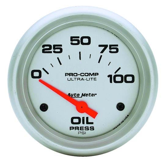 AutoMeter 4427 Ultra-Lite Air-Core Oil Press. Gauge,100 PSI,2-5/8