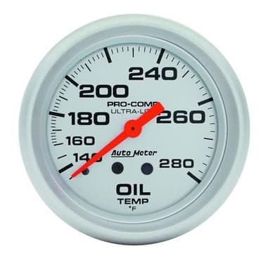 AutoMeter 4441 Ultra-Lite Mechanical Oil Temperature Gauge, 2-5/8