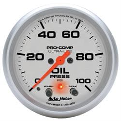 AutoMeter 4452 Oil Pressure Gauge, 2 5/8 Inch, 100PSI, Ultra-Lite