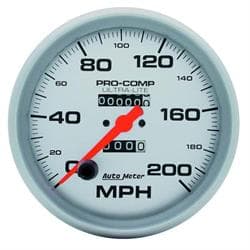 AutoMeter 4496 Ultra-Lite Mechanical Speedometer, 200 MPH, 5 Inch