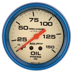 AutoMeter 4523 Ultra-Nite Mechanical Oil Press. Gauge, 2-5/8