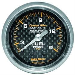 AutoMeter 4711 Carbon Fiber Mechanical Fuel Press. Gauge
