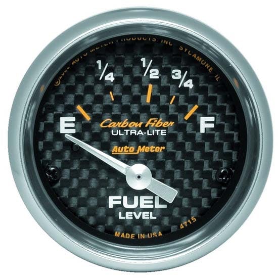 AutoMeter 4715 Carbon Fiber Air-Core Fuel Level Gauge,2-1/16 Inch