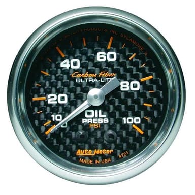 AutoMeter 4721 Carbon Fiber Mech. Oil Press. Gauge,2-1/16 In.