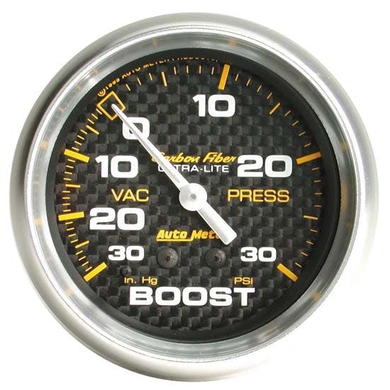 AutoMeter 4803 Carbon Fiber Mechanical Boost/Vacuum Gauge, 2-5/8