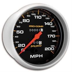 AutoMeter 5156 Pro-Comp Mechanical Speedometer, 200 MPH, 5 Inch