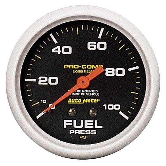 AutoMeter 5412 Pro-Comp Mech. Fuel Press. Gauge,100 PSI,2-5/8