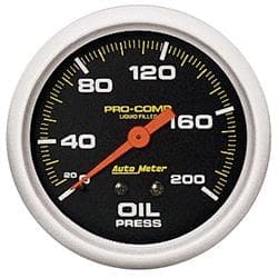 AutoMeter 5422 Pro-Comp Mechanical Oil Press. Gauge,200 PSI,2-5/8