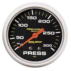 AutoMeter 5423 Pro-Comp Mechanical Press. Gauge,300 PSI,2-5/8 In.