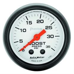 AutoMeter 5704 Phantom Mechanical Boost Gauge, 35 PSI,2-1/16 Inch