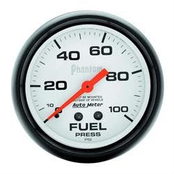 AutoMeter 5812 Phantom Mechanical Fuel Press. Gauge,100 PSI,2-5/8