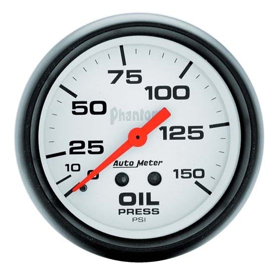 AutoMeter 5823 Phantom Mechanical Oil Press. Gauge,150 PSI,2-5/8