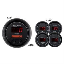 AutoMeter 6300 5 Pc. Gauge Kit, Elec Speedo, Digital, Black Dial
