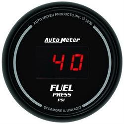 AutoMeter 6363 Fuel Pressure Gauge, 2 1/16 Inch, 100PSI, Red Led
