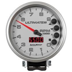 AutoMeter 6882 Tach Gauge, 5 Inch, 9K RPM, Datalogging, Silver