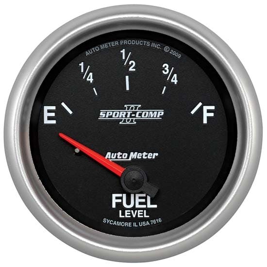 AutoMeter 7616 Sport-Comp II Air-Core Fuel Level Gauge,2-5/8 Inch