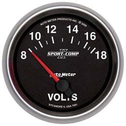 AutoMeter 7691 Sport-Comp II Air-Core Voltmeter Gauge, 2-5/8 Inch