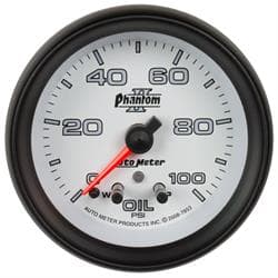 AutoMeter 7853 Oil Pressure Gauge, 2 1/16 Inch, 100PSI, Phantom