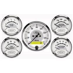 AutoMeter 880087 Masterpiece Silver Ford Five Gauge Set