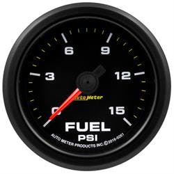 AutoMeter 9261 Extreme Fuel Press. Gauge, 2-1/16, 0-15 PSI,Flat