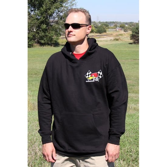 Mr. Horsepower Checkered Flag Black Hoodie