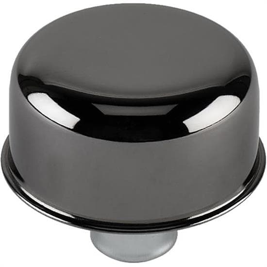Speedway Motors Black Chrome Steel Breather, Smooth