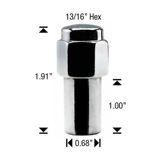 White Knight 8802BULK Extended Mag Lug Nut, 7/16 Inch